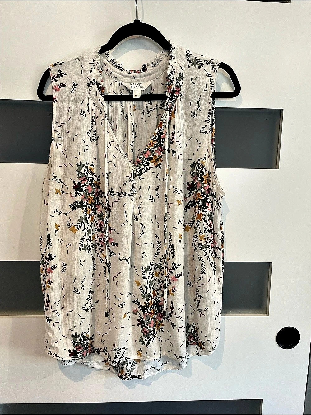 Market & Spruce Floral Blouse in White & Multicolor Size XXL